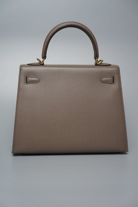 Hermes Kelly 25 Sellier in Etain Ghw (Brand New)