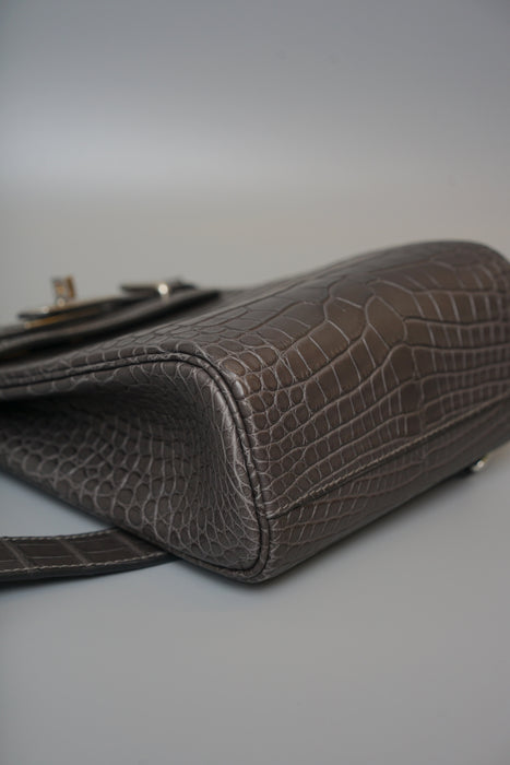 Hermes Hac a Dos in Graphite Matte Alligator Phw (Brand New)