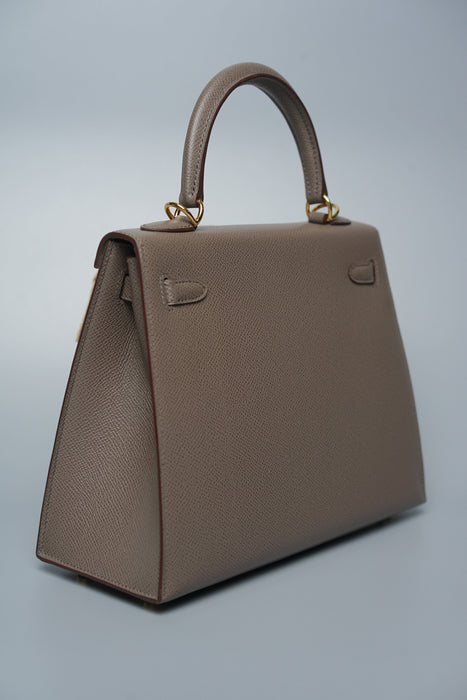 Hermes Kelly 25 Sellier in Etain Ghw (Brand New)