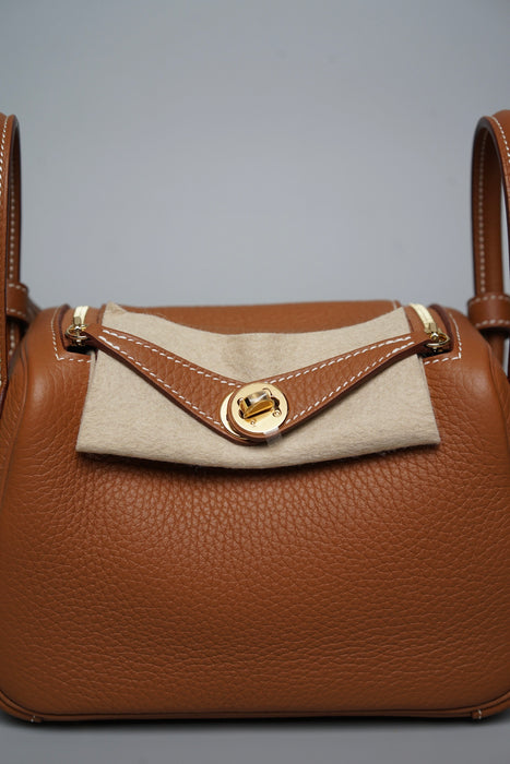 Hermes Mini Lindy ll in Gold Ghw (Brand New)