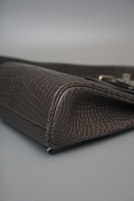 Hermes Hac a Dos in Graphite Matte Alligator Phw (Brand New)