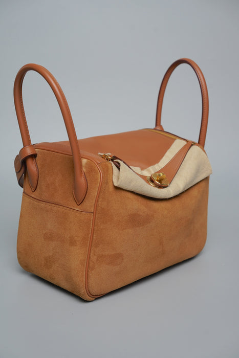Hermes Lindy 26 in Grizzly Gold Ghw