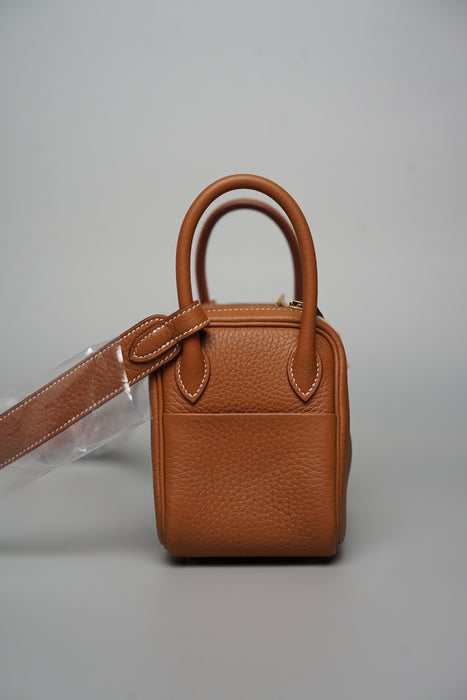 Hermes Mini Lindy ll in Gold Ghw (Brand New)