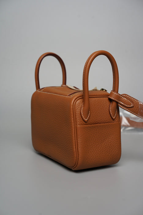 Hermes Mini Lindy ll in Gold Ghw (Brand New)