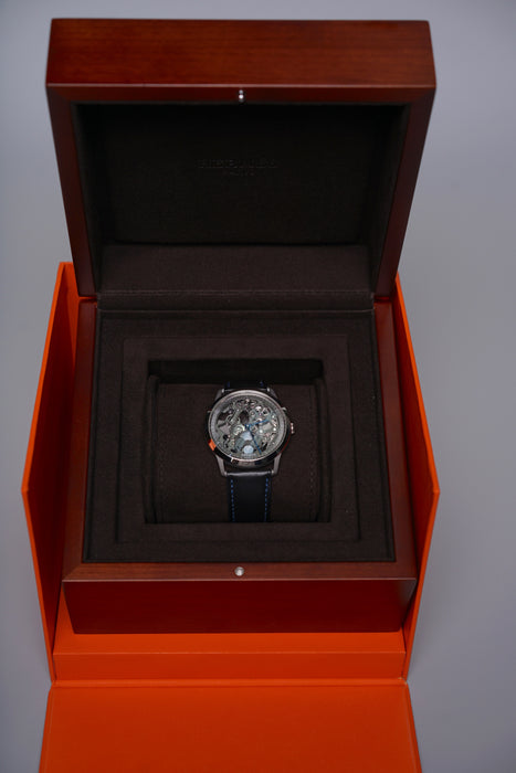 Hermes Slim d'Hermès Squelette Lune Watch in Graphite, 39.5 mm (Brand New)