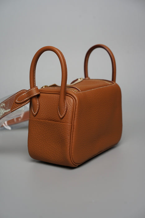 Hermes Mini Lindy ll in Gold Ghw (Brand New)