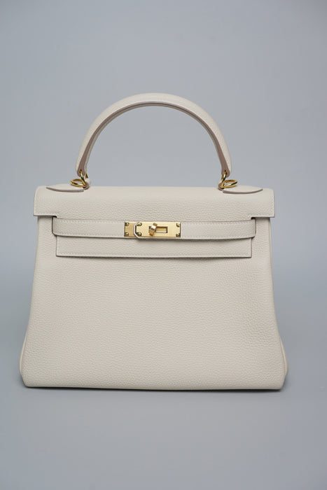 Hermes Kelly 28 in Craie Togo Ghw