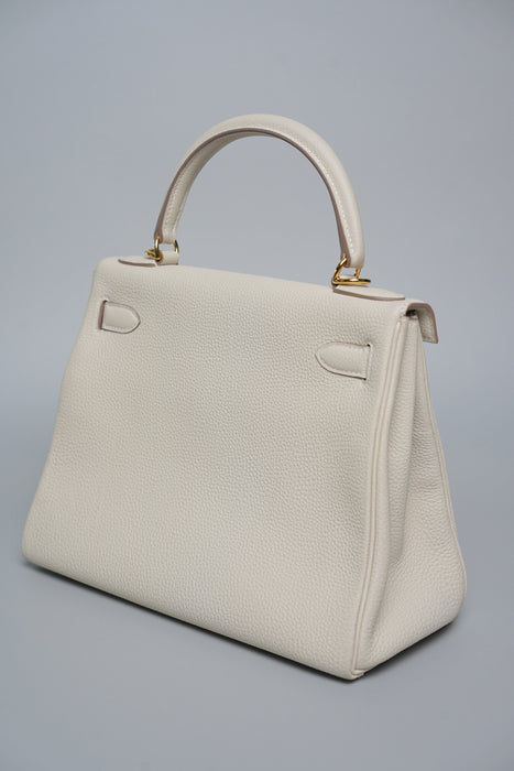 Hermes Kelly 28 in Craie Togo Ghw