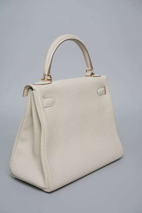 Hermes Kelly 28 in Craie Togo Ghw