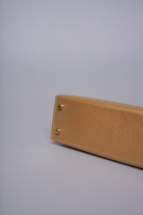 Hermes Kelly 20 Chevre in Dore Permabrass (Brand New)
