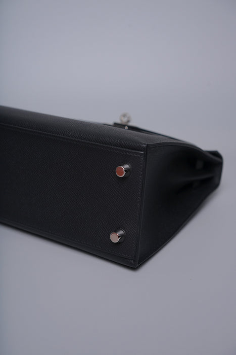 Hermes Kelly II Sellier 25 in Noir Phw (Brand New)
