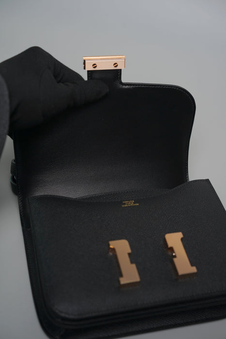 Hermes Constance 18 in Noir Epsom Rghw (Brand New)