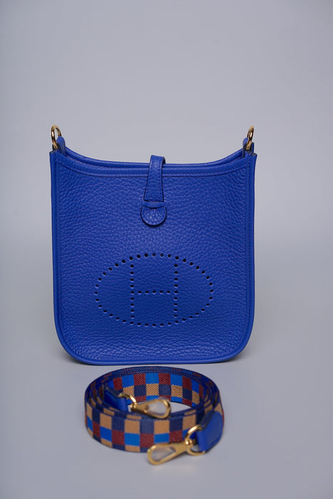 Hermes Mini Evelyne in Blue Royal Ghw (Brand New)