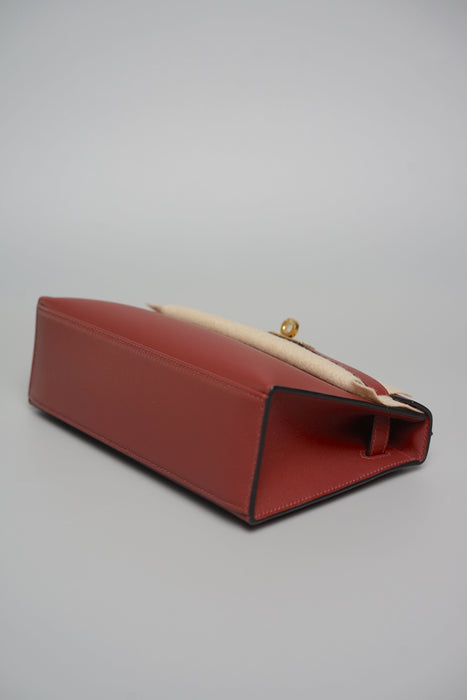 Hermes Kelly Pochette in Rouge H Swift Ghw (Brand New)