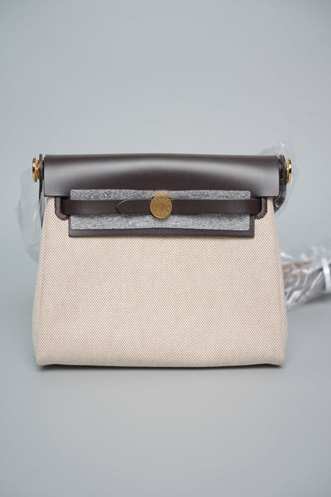 Hermes Mini HerBag in Ecru/Ebene Ghw (Brand New)