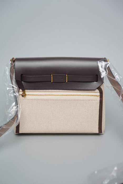 Hermes Mini HerBag in Ecru/Ebene Ghw (Brand New)