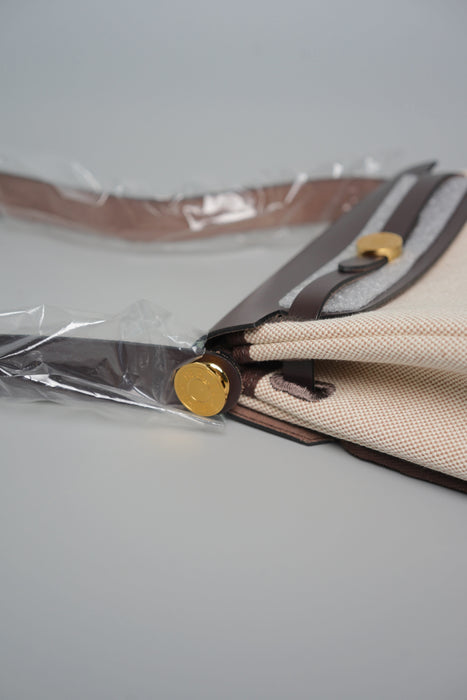 Hermes Mini HerBag in Ecru/Ebene Ghw (Brand New)
