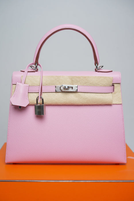 Hermes Kelly 25 in Mauve Sylvestre Epsom Phw (Brand New)
