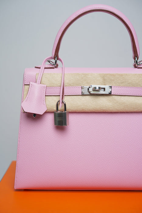 Hermes Kelly 25 in Mauve Sylvestre Epsom Phw (Brand New)