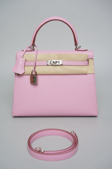 Hermes Kelly 25 in Mauve Sylvestre Epsom Phw (Brand New)