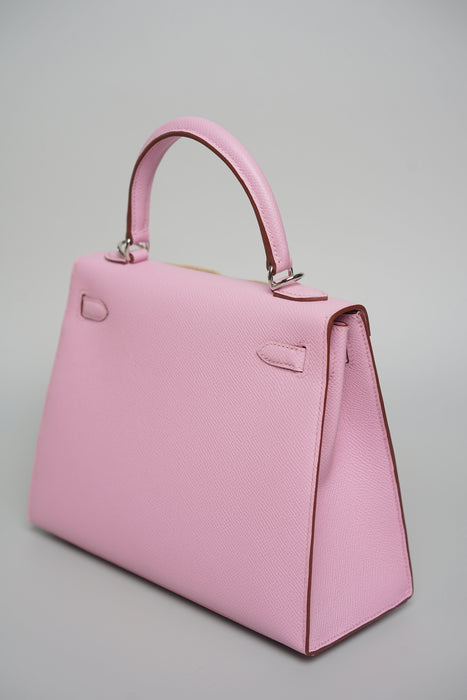 Hermes Kelly 25 in Mauve Sylvestre Epsom Phw (Brand New)