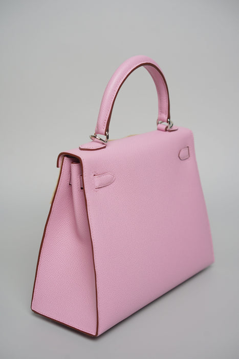 Hermes Kelly 25 in Mauve Sylvestre Epsom Phw (Brand New)