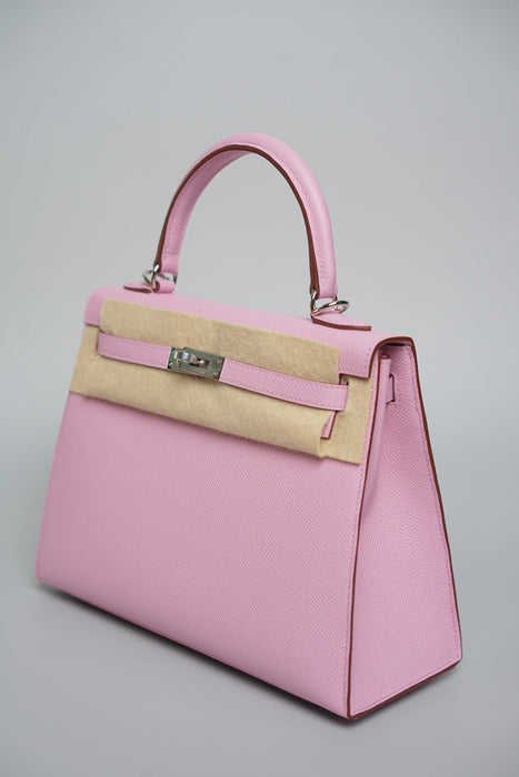 Hermes Kelly 25 in Mauve Sylvestre Epsom Phw (Brand New)