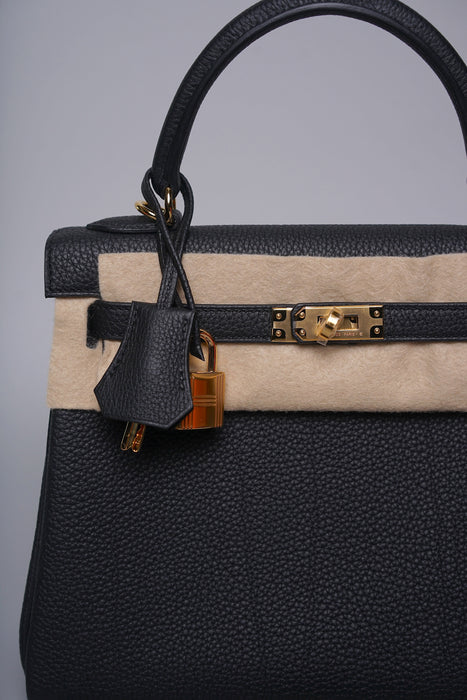 Hermes Kelly 25 in Noir Togo Phw (Brand New)
