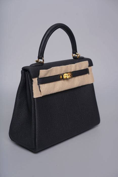 Hermes Kelly 25 in Noir Togo Phw (Brand New)