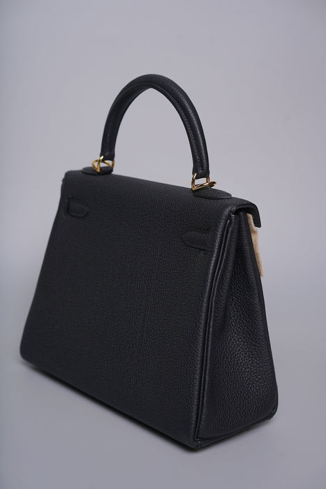 Hermes Kelly 25 in Noir Togo Phw (Brand New)