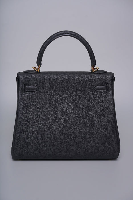 Hermes Kelly 25 in Noir Togo Phw (Brand New)
