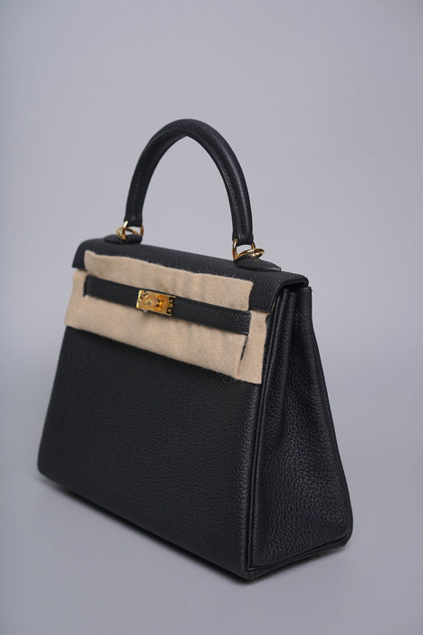 Hermes Kelly 25 in Noir Togo Phw (Brand New)