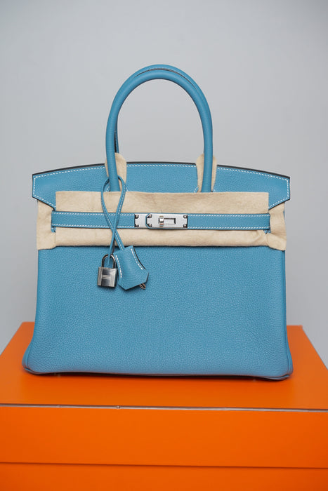 Hermes Birkin 30 in Blue Jean Togo Phw (Brand New)