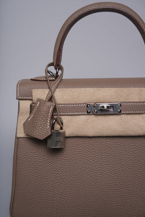 Hermes Kelly 25 in Etoupe Togo Phw (Brand New)