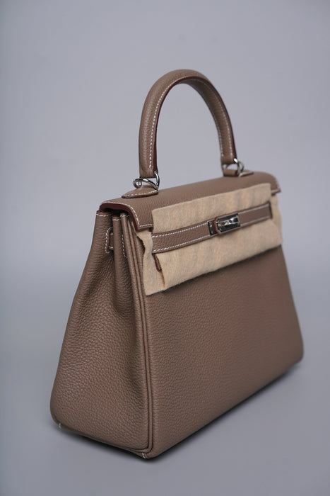 Hermes Kelly 25 in Etoupe Togo Phw (Brand New)