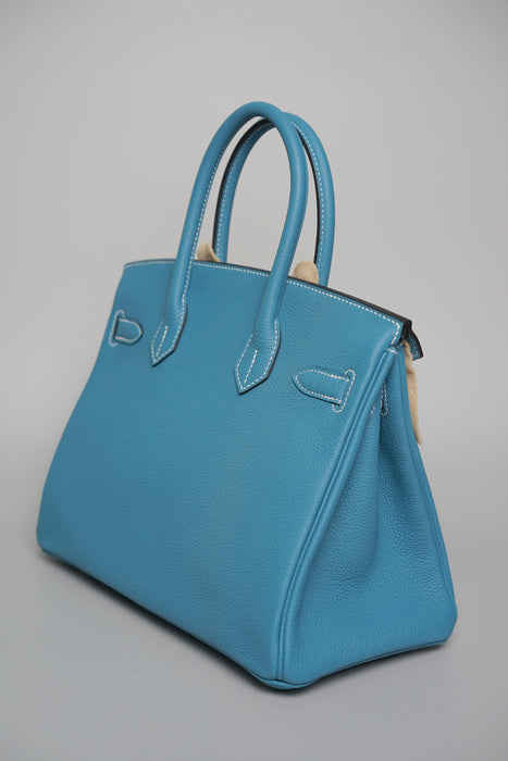 Hermes Birkin 30 in Blue Jean Togo Phw (Brand New)