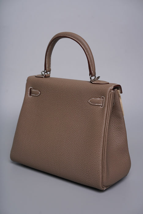 Hermes Kelly 25 in Etoupe Togo Phw (Brand New)