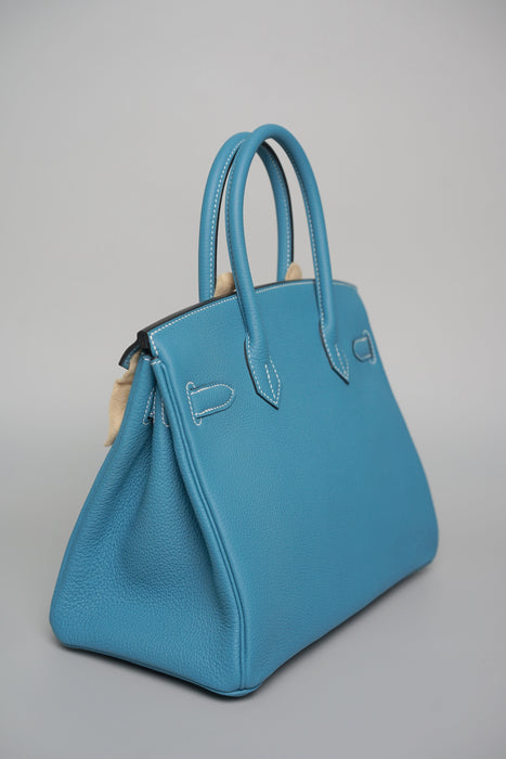 Hermes Birkin 30 in Blue Jean Togo Phw (Brand New)