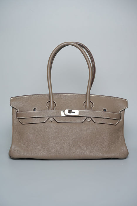 Hermes Birkin JPG Shoulder 42 in Etoupe Clemence Phw