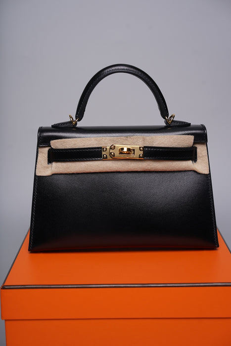 Hermes Kelly 20 in Noir Box Ghw (Brand New)