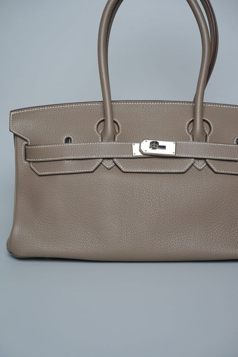 Hermes Birkin JPG Shoulder 42 in Etoupe Clemence Phw