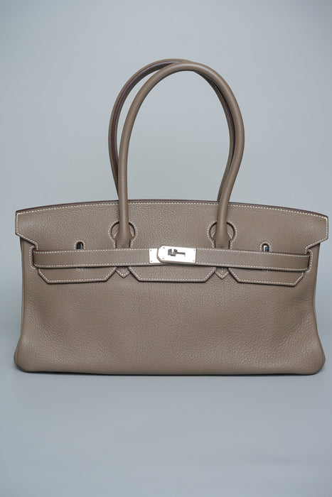 Hermes Birkin JPG Shoulder 42 in Etoupe Clemence Phw