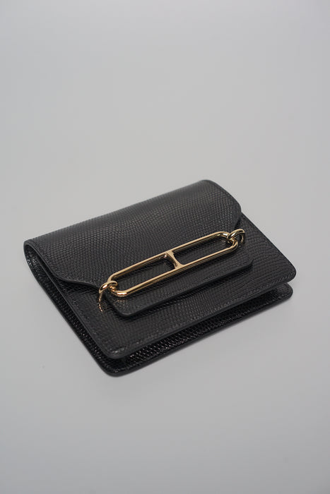 Hermes Roulis Slim in Black Lizard Pmb (Brand New)