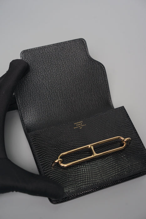 Hermes Roulis Slim in Black Lizard Pmb (Brand New)