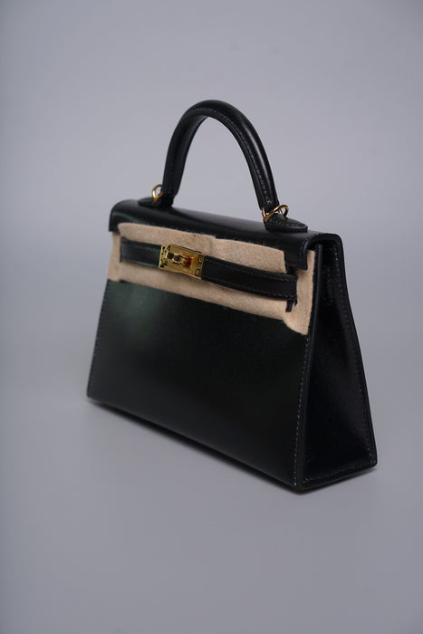 Hermes Kelly 20 in Noir Box Ghw (Brand New)