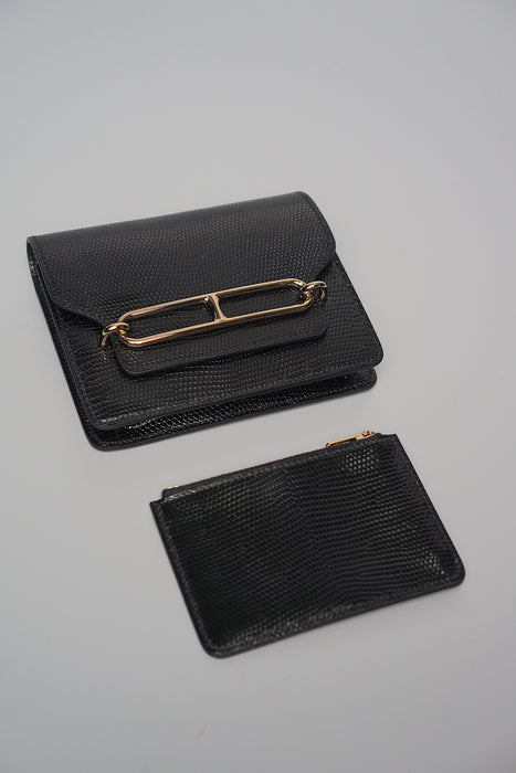 Hermes Roulis Slim in Black Lizard Pmb (Brand New)