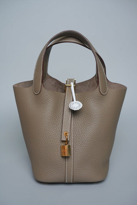 Hermes Picotin 18 in Etoupe Ghw (Brand New)