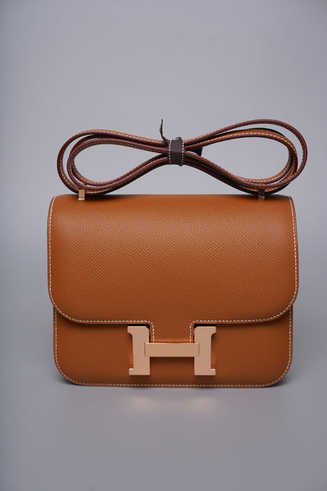 Hermes Constance 18 in Gold Epsom Rghw (Brand New)