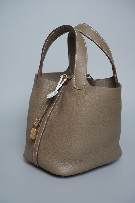 Hermes Picotin 18 in Etoupe Ghw (Brand New)