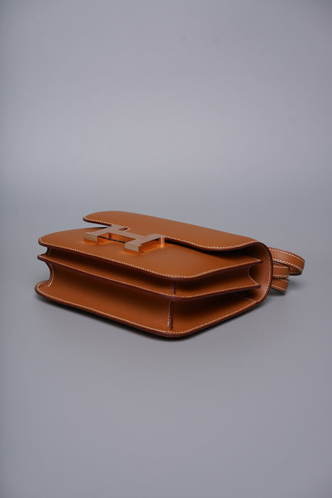 Hermes Constance 18 in Gold Epsom Rghw (Brand New)